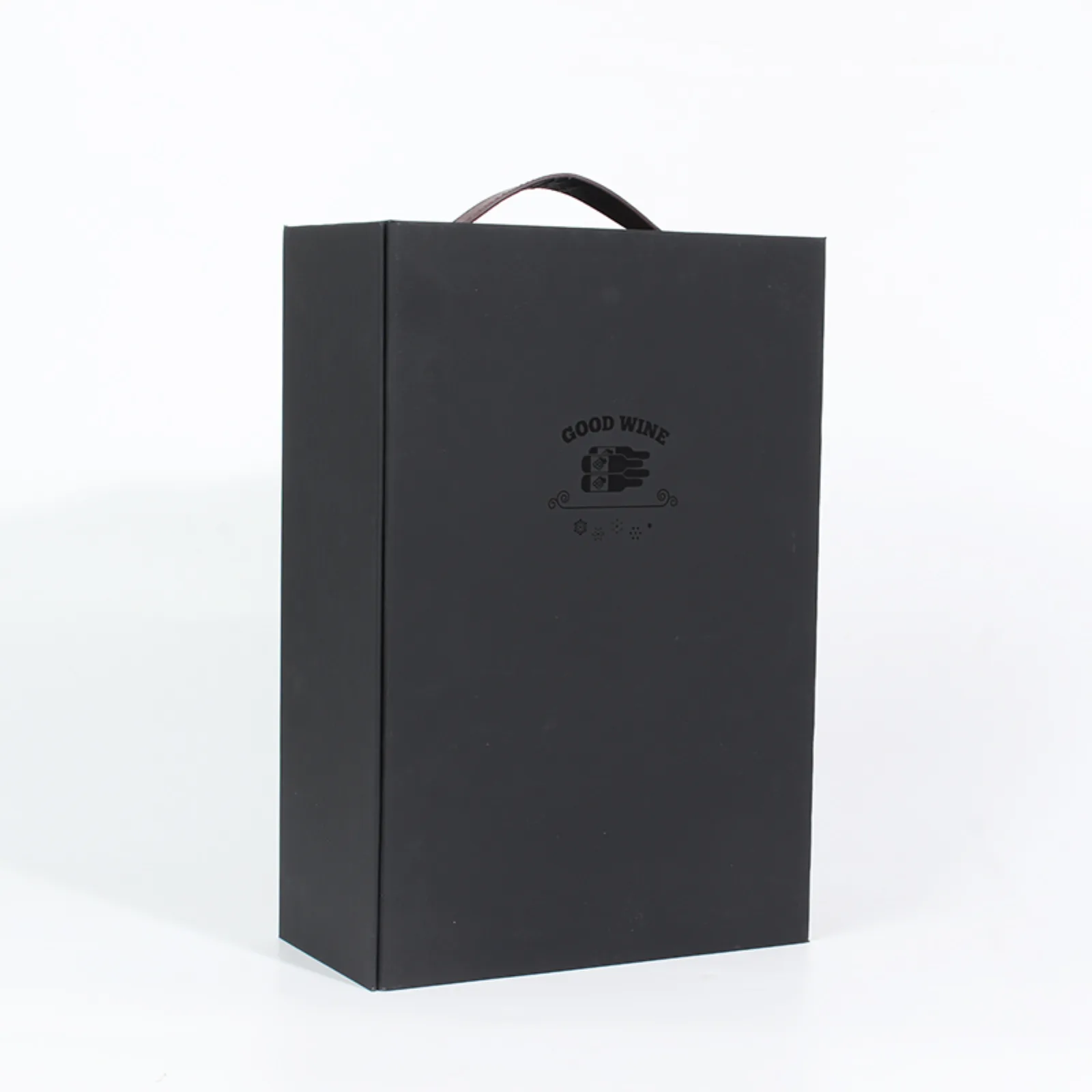 Black Double Bottle Wine Box with Magnet Closure