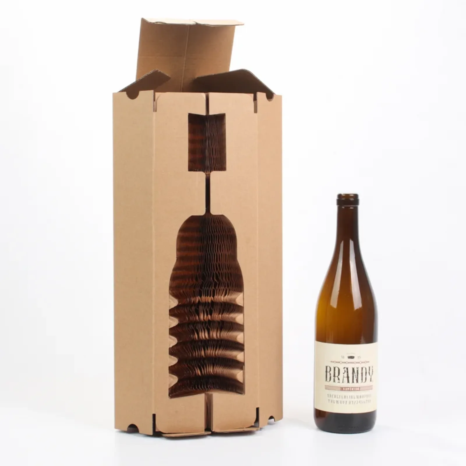 Corrugated Cardboard Single Bottle Wine Box 5