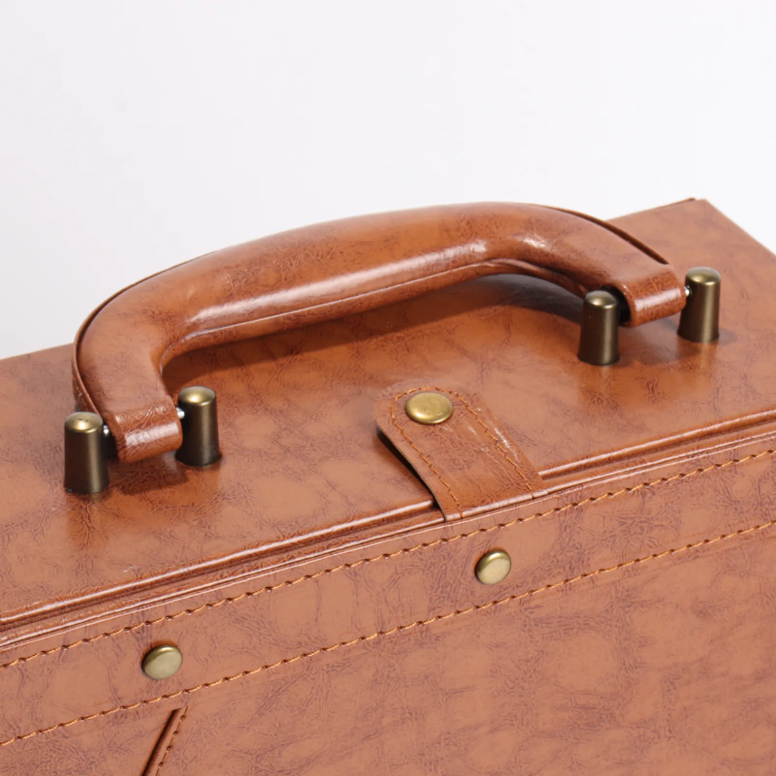Faux Wood and Leather Double Wine Bottle Gift Box 4