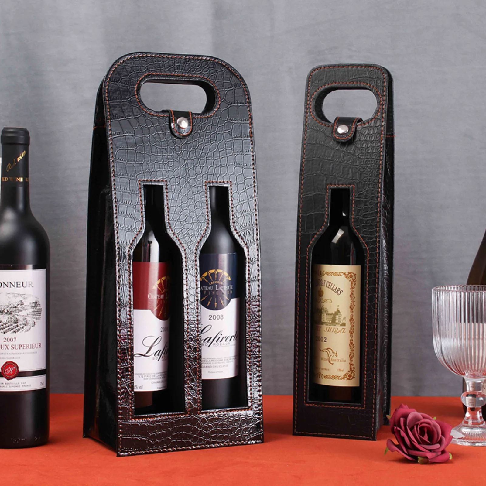 Luxury Leather Wine Bags 4