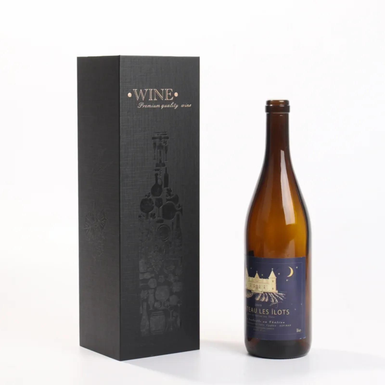 Lined Flap-Top Wine Gift Box with Wine Bag 2