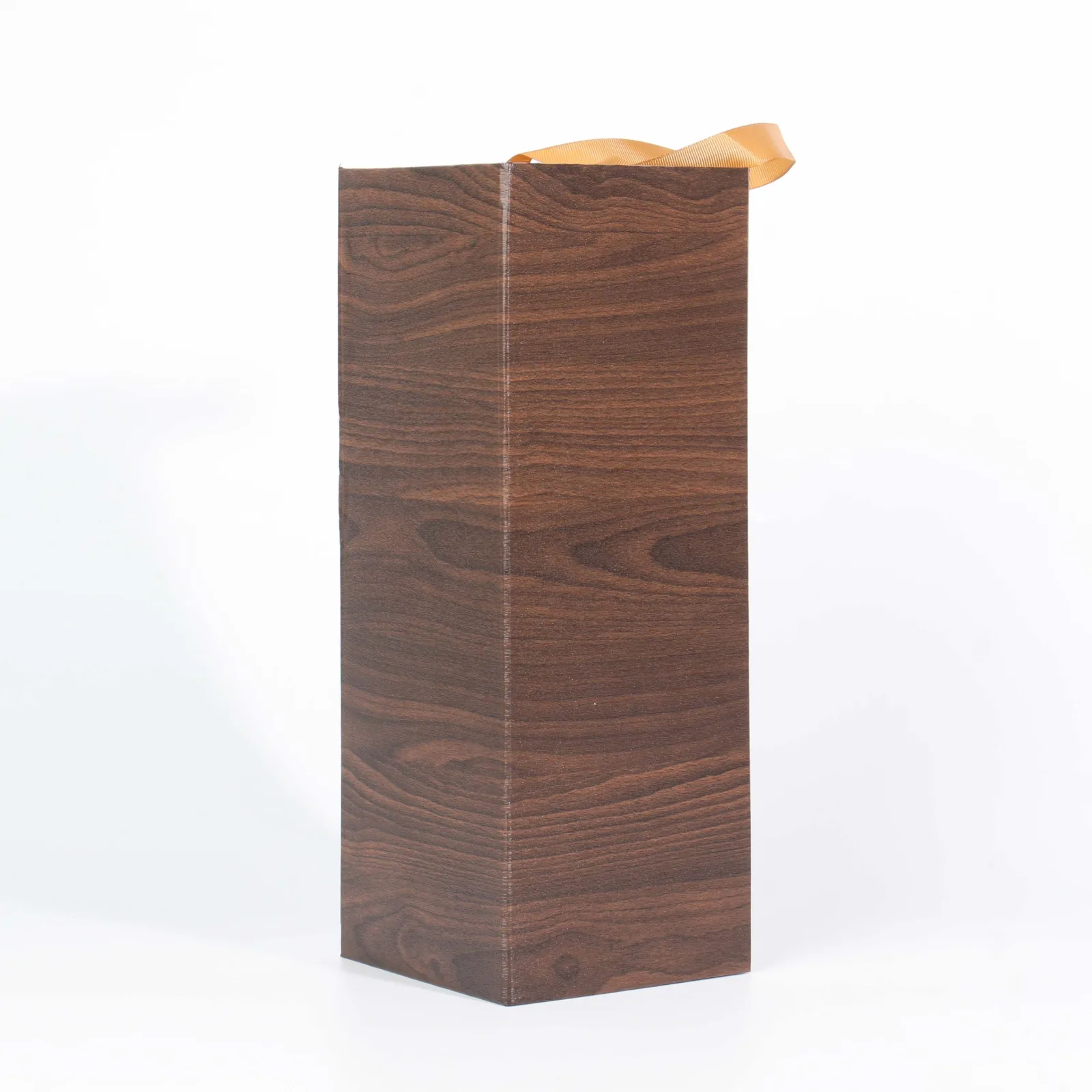 Vintage Foldable Cardboard Wine Box with Ribbon Handle 4