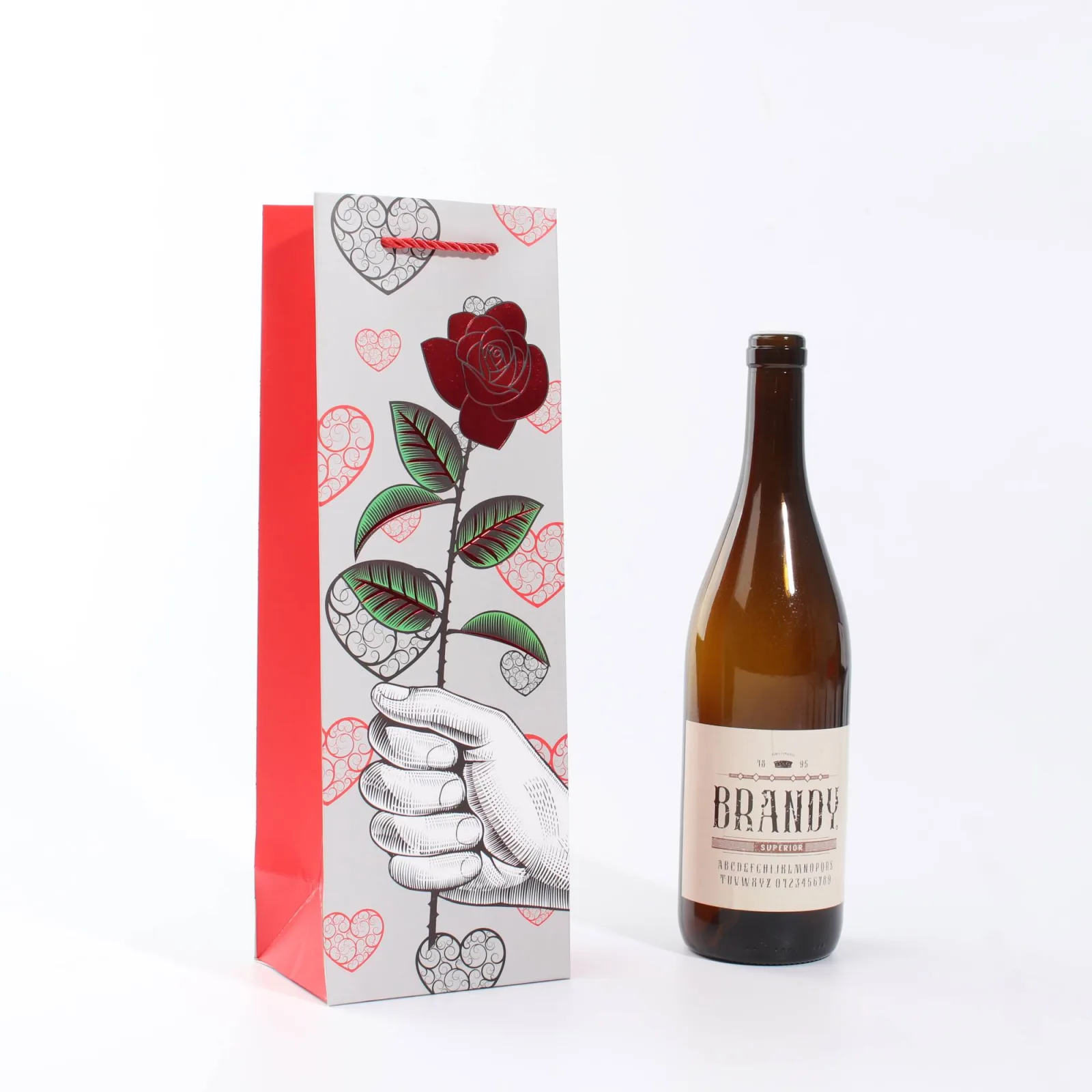 Gold Foil Rose Wine Bottle Gift Bag 3