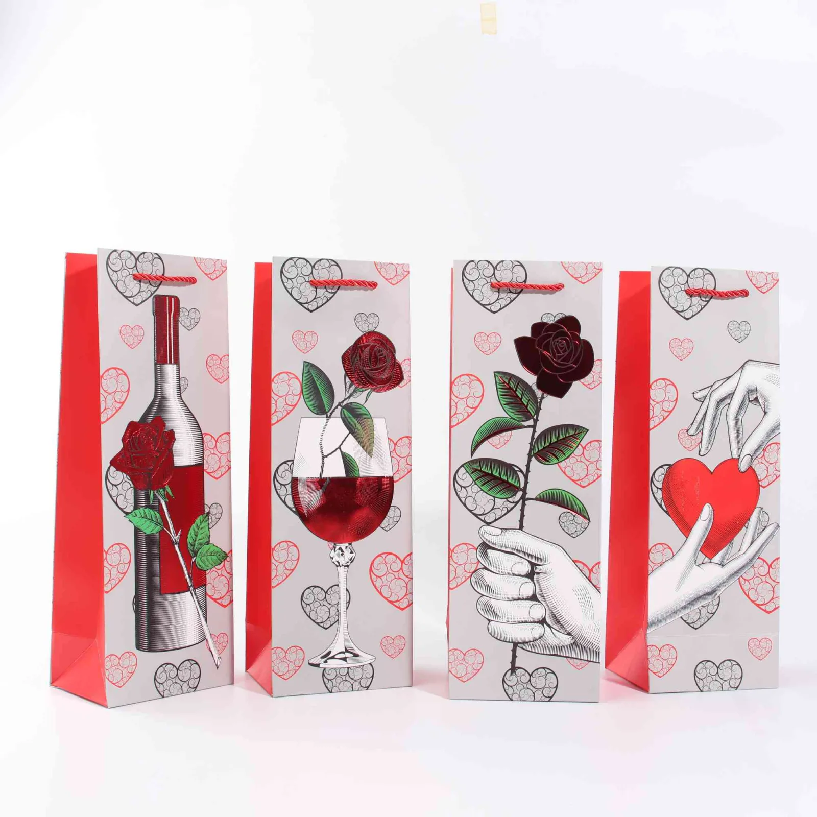 Gold Foil Rose Wine Bottle Gift Bag 4