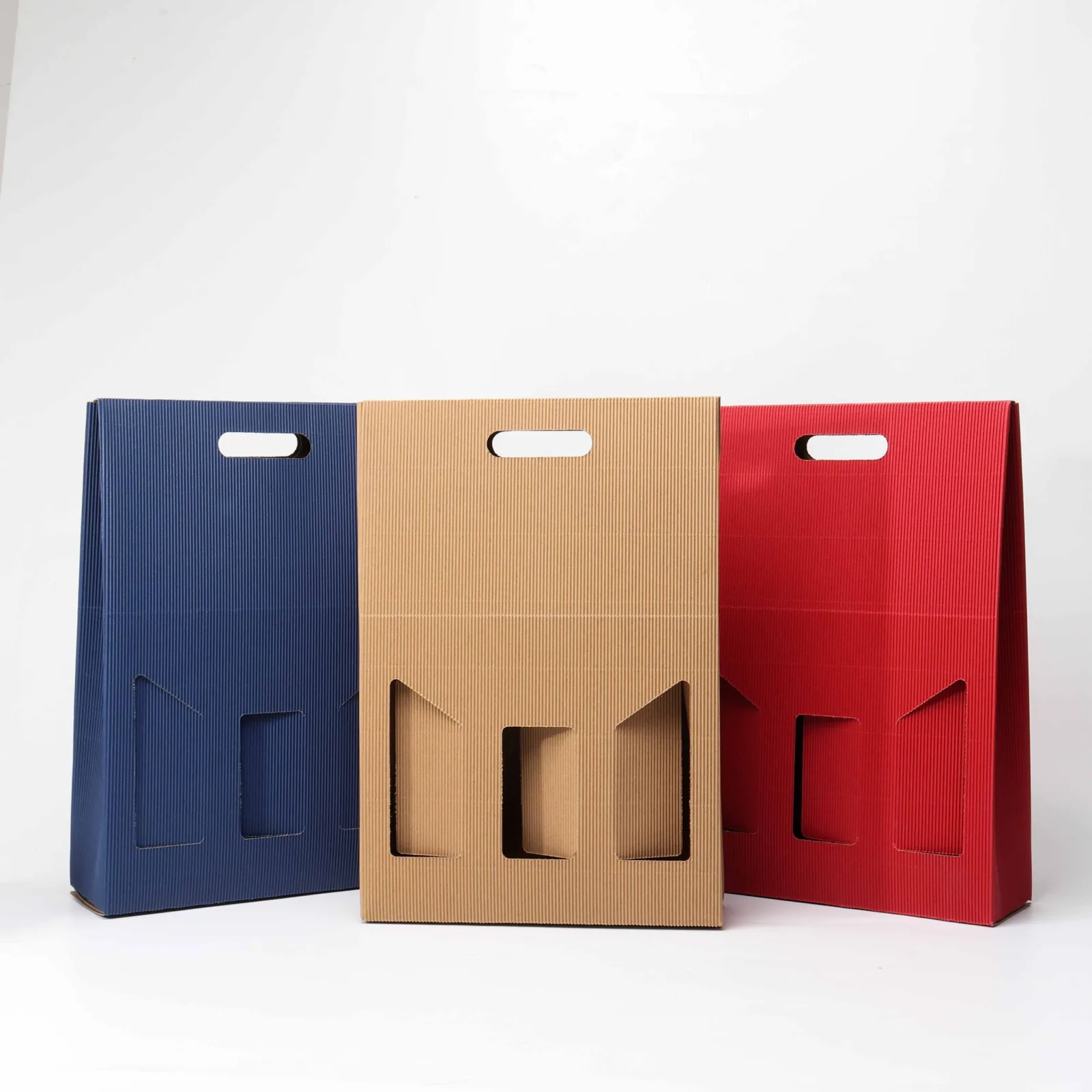 Eco-Friendly Wine Shipping Boxes with Handle, 1-3 Bottles